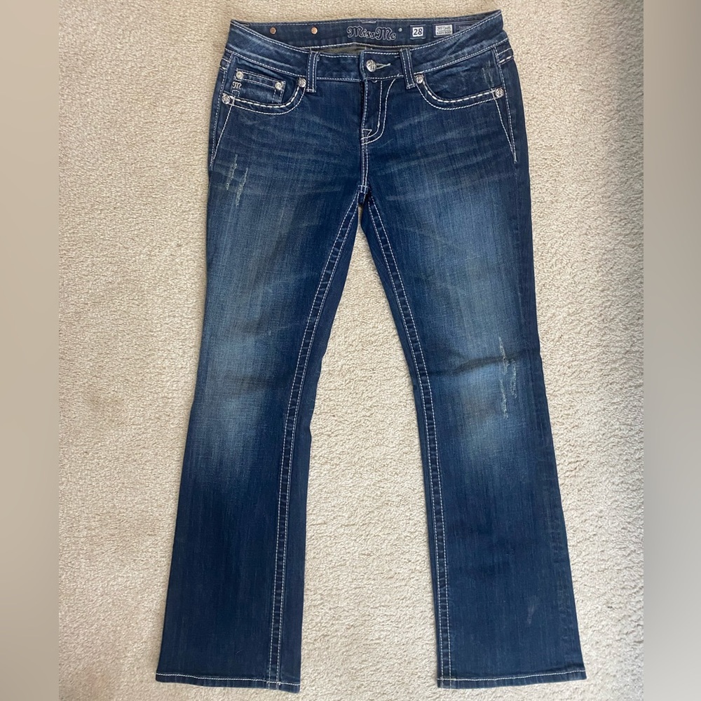 Miss Me jeans size 28 x 33. Easy bootcut style